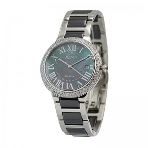 Bonia B10035-2331s Silver Black Ceramic Lady